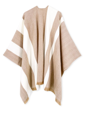 Taupe Striped Shawl Wrap
